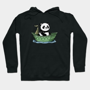 Cute Panda Driving Small Boat Ship Hoodie